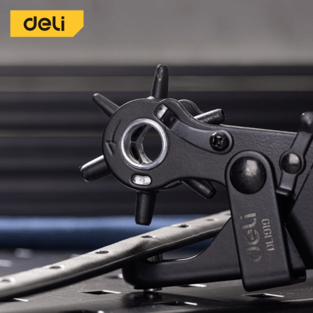 คีมเจาะรูหนัง DELI EDL1919-YL-01 เจาะได้ 6ขนาด สีเหลือง-ดำ_2