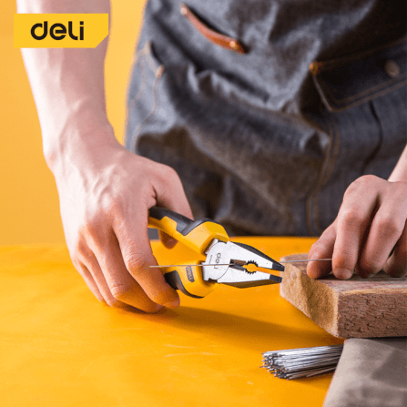 คีมปากจรเข้ DELI EDL2008-YL-01 8นิ้ว สีเหลือง_2