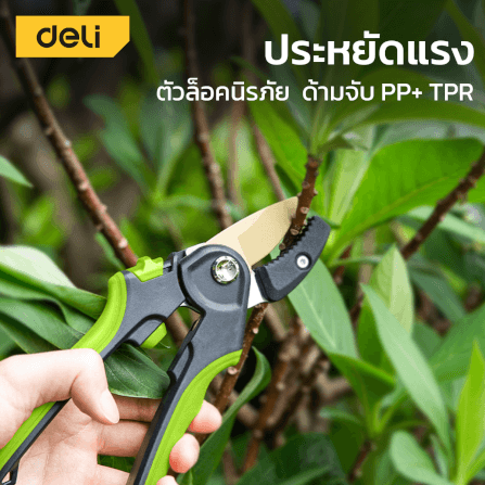 กรรไกรตัดกิ่ง DELI DL580222-GN-01 8.5นิ้ว สีเขียว_3