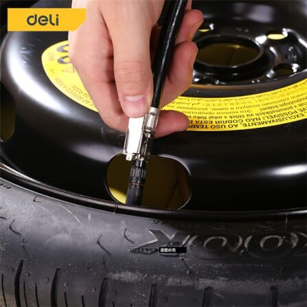 หัวเติมลม DELI DL8530-BK-01 พร้อมเกจ์วัดลม สีดำ_3