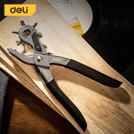 คีมเจาะรูหนัง DELI EDL1919C-SL-01 เจาะได้ 6ขนาด สีเงิน_4