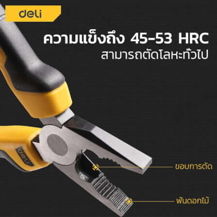 คีมปากจระเข้ DELI EDL2006-YL-01 6นิ้ว_4