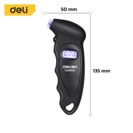 เกจ์วัดแรงดันยางรถ DELI DL886100-BK-01 สีดำ_5