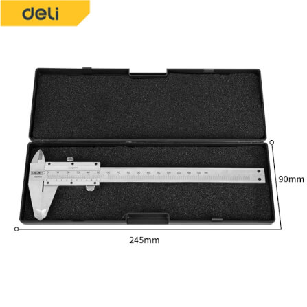 เวอร์เนียร์ DELI EDL92150-YL-01 สแตนเลส 6นิ้ว สีเงิน_5
