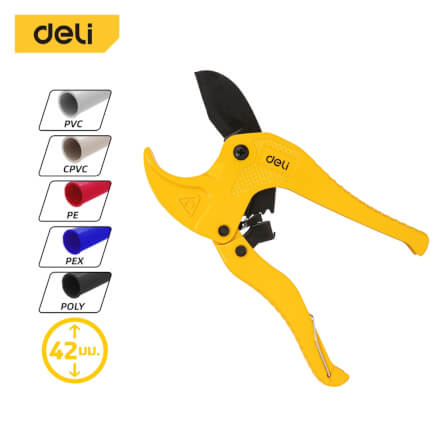 กรรไกรตัดท่อ PVC DELI EDL350042-YL-01 สีเหลือง_6