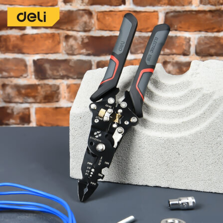 คีมปอกสายไฟ DELI EDL383014-BK-01 27IN1 8นิ้ว_7
