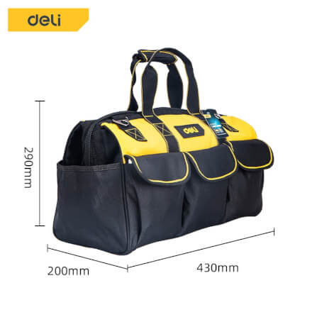 กระเป๋าเครื่องมือช่าง DELI EDL430118-BK-01 สีเหลือง-ดำ_8