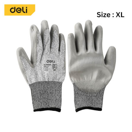 ถุงมือ DELI EDL521043XL-GR-01 ไซส์XL สีเทา 1คู่_4