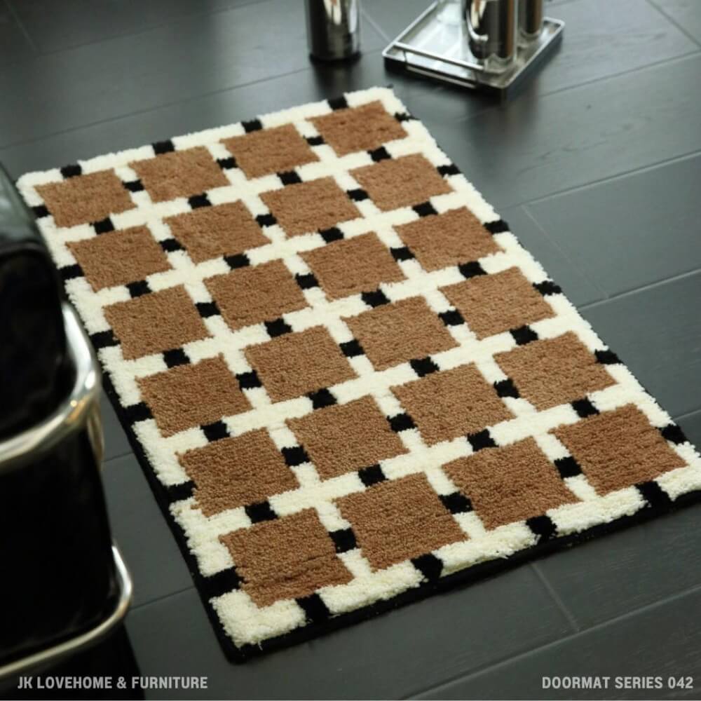 พรมเช็ดเท้า JKLOVEHOME DOORMAT SERIES 042 50X80 ซม. สีน้ำตาล