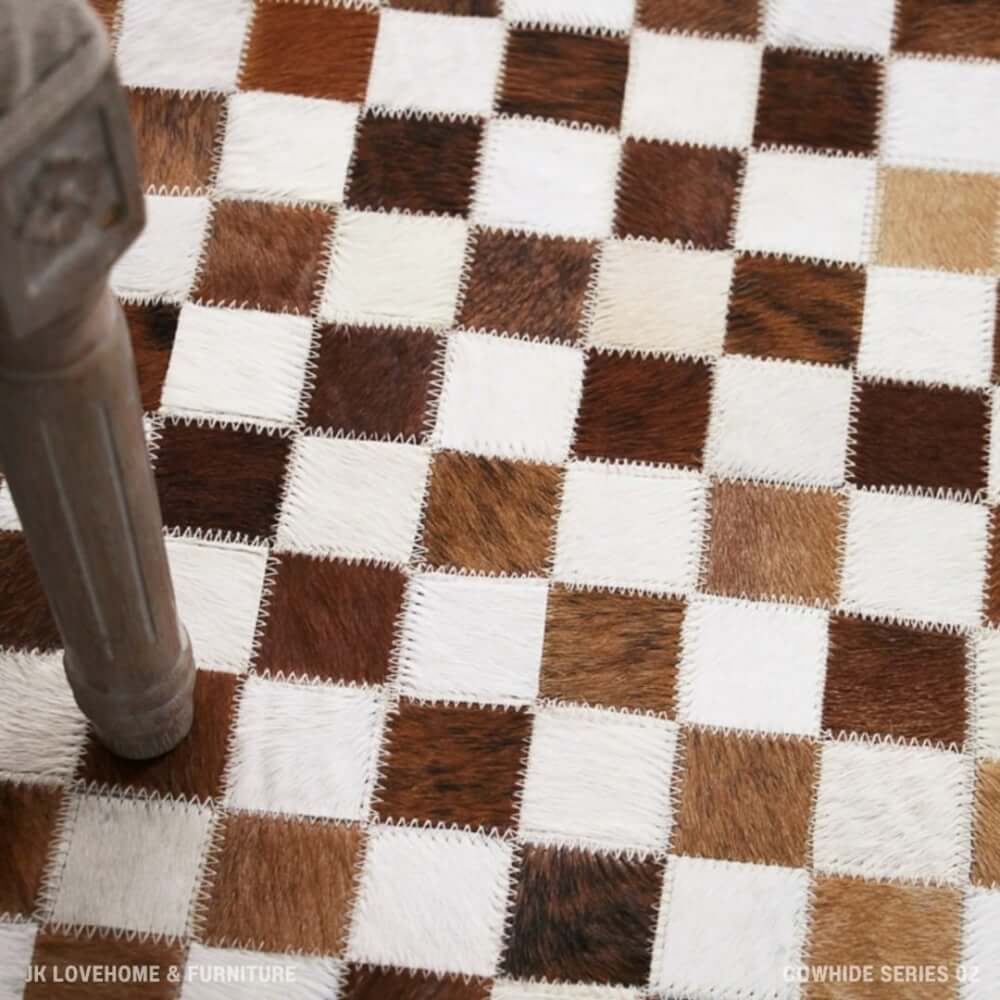 พรมปูพื้น JKLOVEHOME COWHIDE SERIES 02 140X200 ซม. สีน้ำตาล