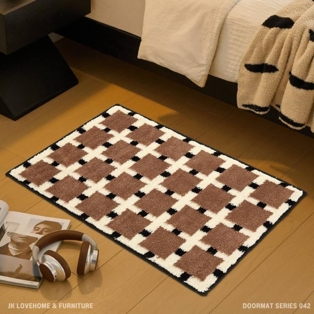 พรมเช็ดเท้า JKLOVEHOME DOORMAT SERIES 042 50X80 ซม. สีน้ำตาล