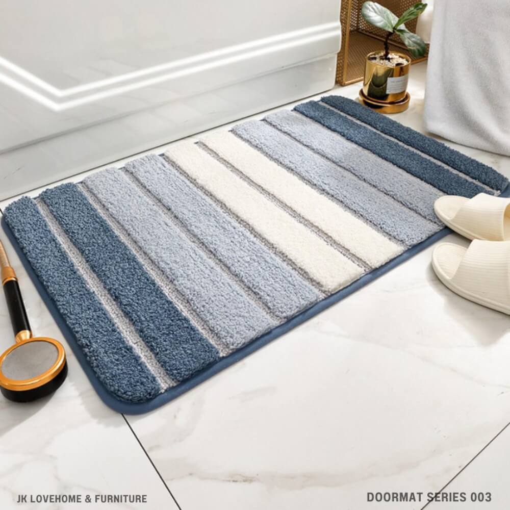 พรมเช็ดเท้า JKLOVEHOME DOORMAT SERIES 003 40X60 ซม. สีฟ้า
