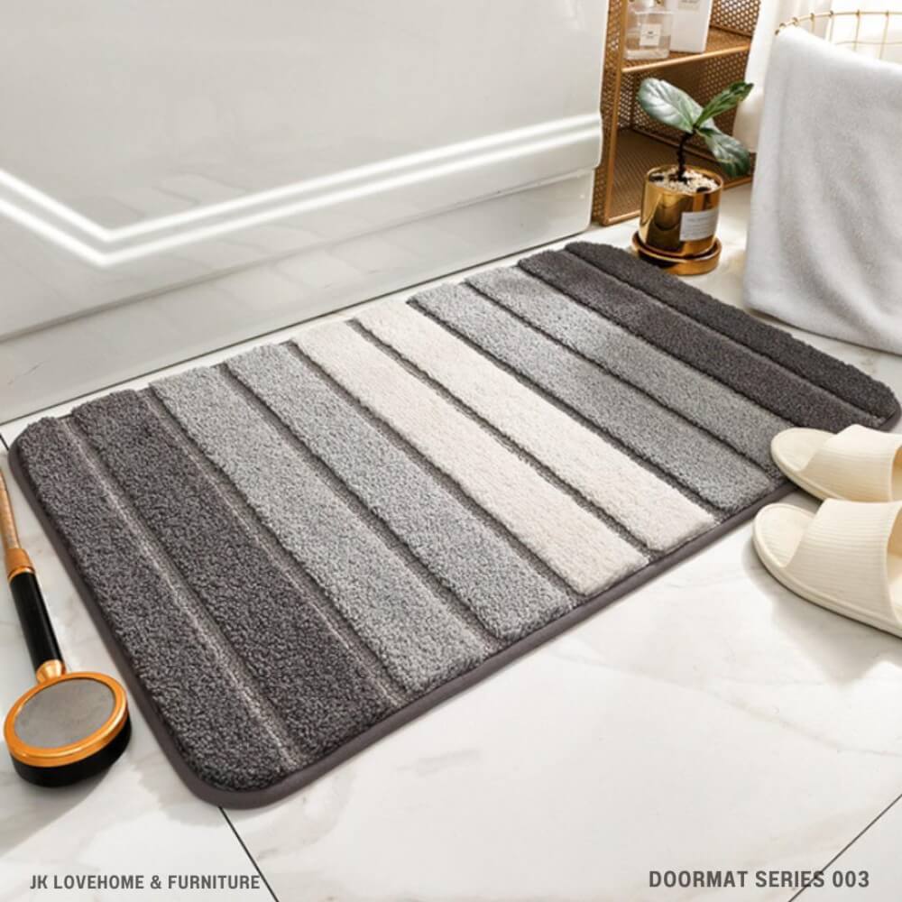 พรมเช็ดเท้า JKLOVEHOME DOORMAT SERIES 003 40X60 ซม. สีเทา