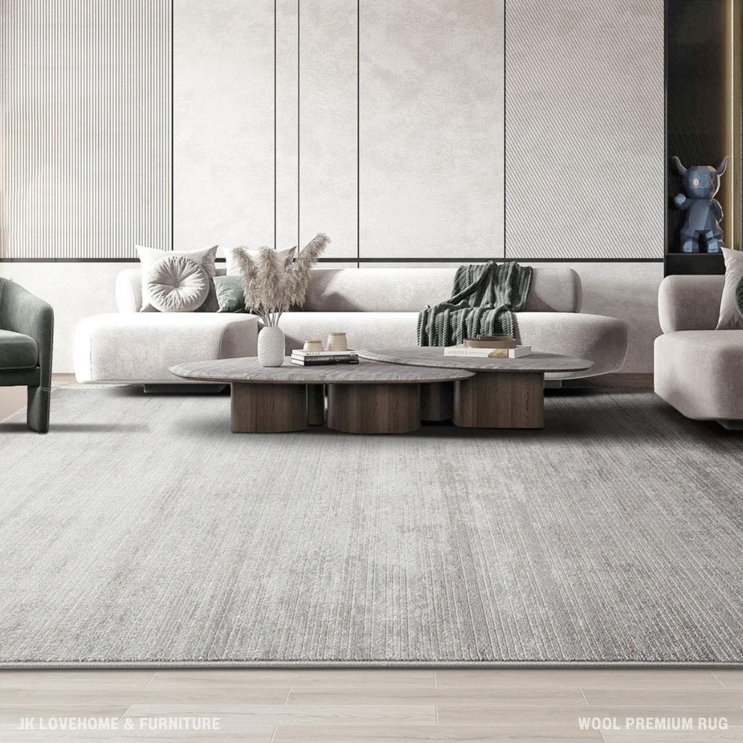พรมปูพื้น JKLOVEHOME WOOL PREMIUM RUG 300X400 ซม. สีเทา_1