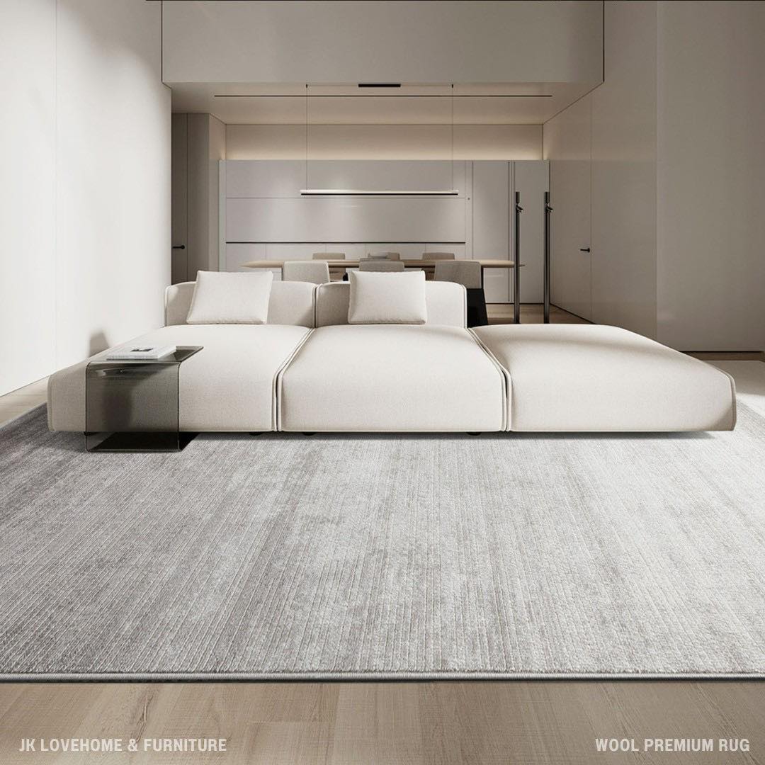 พรมปูพื้น JKLOVEHOME WOOL PREMIUM RUG 300X400 ซม. สีเทา_2