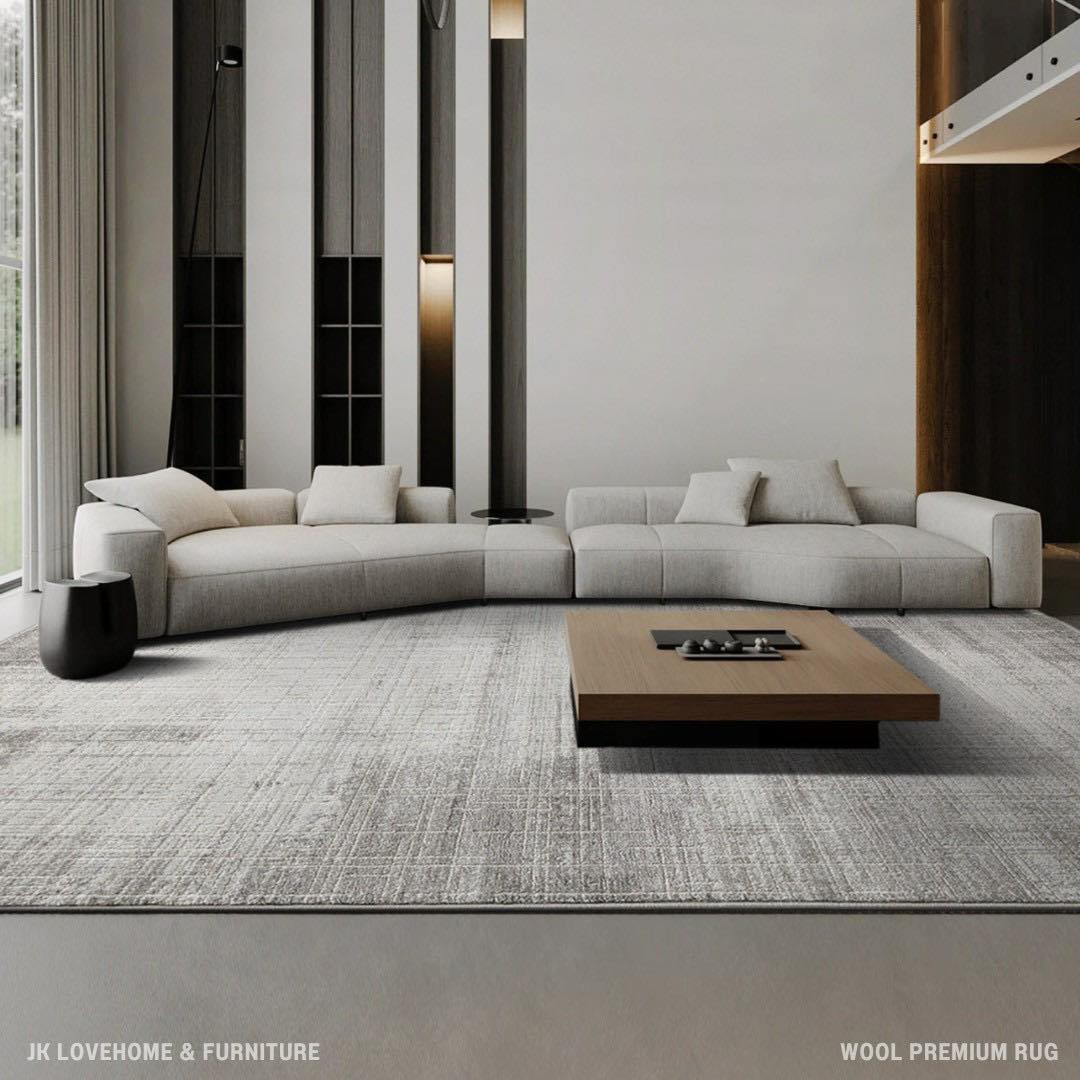 พรมปูพื้น JKLOVEHOME WOOL PREMIUM RUG 300X400 ซม. สีเทา_3