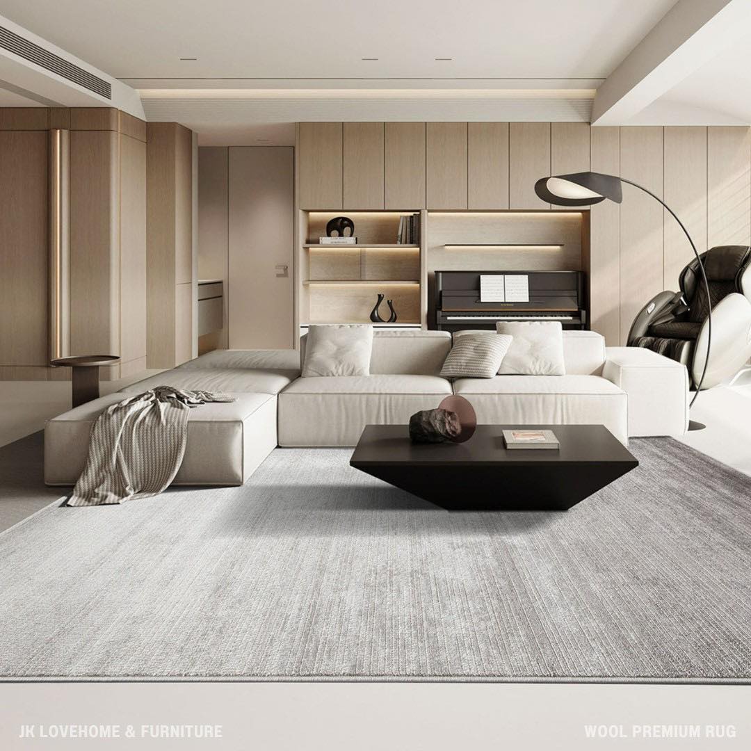 พรมปูพื้น JKLOVEHOME WOOL PREMIUM RUG 300X400 ซม. สีเทา_4