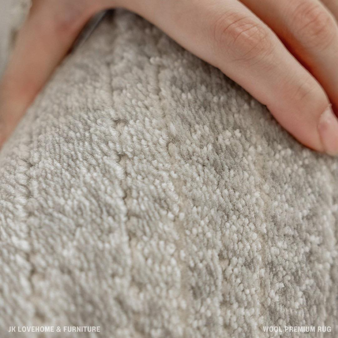 พรมปูพื้น JKLOVEHOME WOOL PREMIUM RUG 300X400 ซม. สีเทา_6