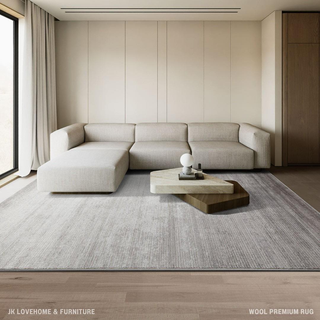 พรมปูพื้น JKLOVEHOME WOOL PREMIUM RUG 300X400 ซม. สีเทา_8