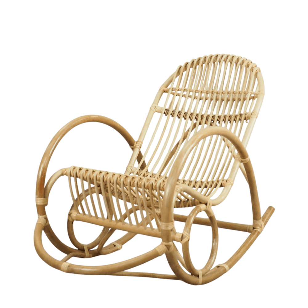 เก้าอี้โยก หวายแท้ PISAMAI รุ่น YOKYEK CHAIR ทรงมินิมอล ขนาด 85*120*85 ซม. สีธรรมชาติ