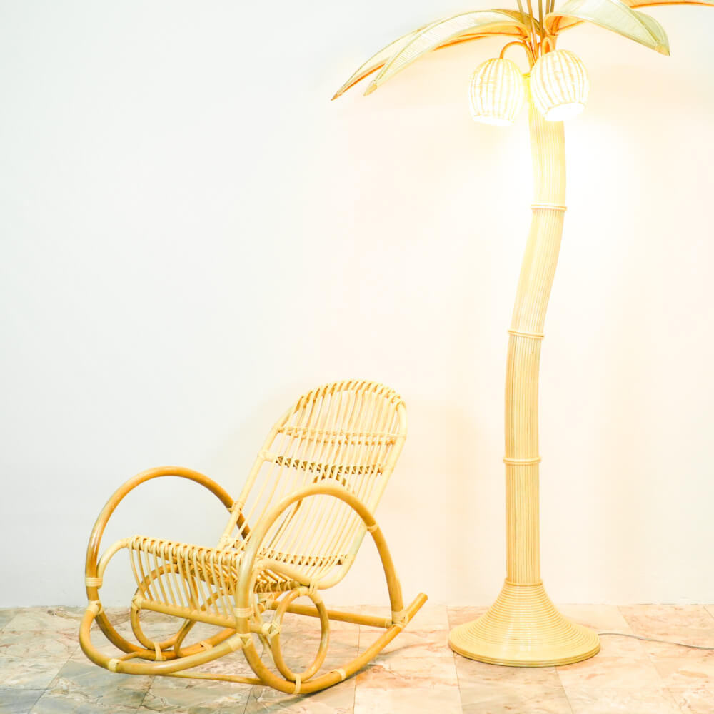 เก้าอี้โยก หวายแท้ PISAMAI รุ่น YOKYEK CHAIR ทรงมินิมอล ขนาด 85*120*85 ซม. สีธรรมชาติ