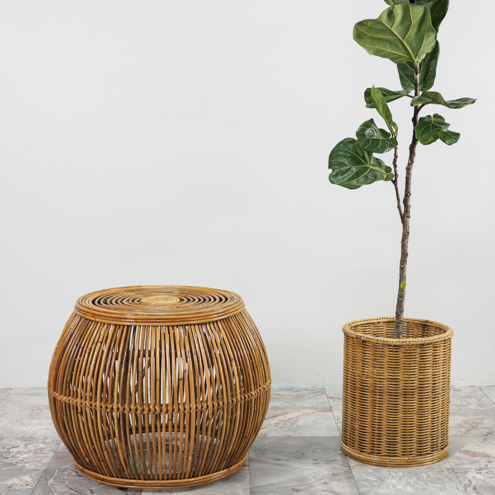 สตูล หวายแท้ PISAMAI รุ่น DIB STOOL สไตล์ TROPICAL ขนาด 52*52*58 ซม. สีธรรมชาติ