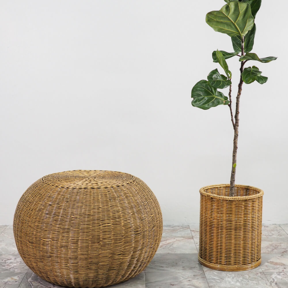 สตูล หวายแท้ PISAMAI รุ่น TOM STOOL สไตล์ CLASSIC ขนาด 70*70*52 ซม. สีธรรมชาติ