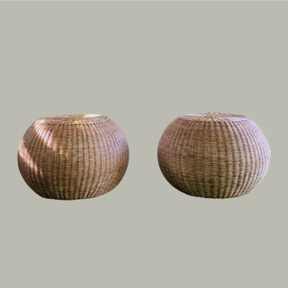 สตูล หวายแท้ PISAMAI รุ่น TOM STOOL สไตล์ CLASSIC ขนาด 70*70*52 ซม. สีธรรมชาติ