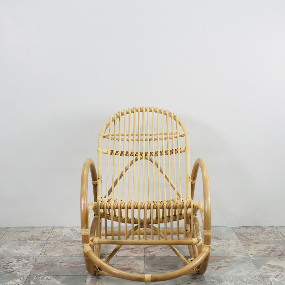 เก้าอี้โยก หวายแท้ PISAMAI รุ่น YOKYEK CHAIR ทรงมินิมอล ขนาด 85*120*85 ซม. สีธรรมชาติ