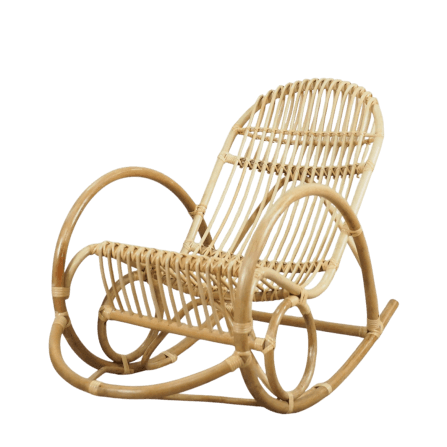 เก้าอี้โยก หวายแท้ PISAMAI รุ่น YOKYEK CHAIR ทรงมินิมอล ขนาด 85*120*85 ซม. สีธรรมชาติ_0