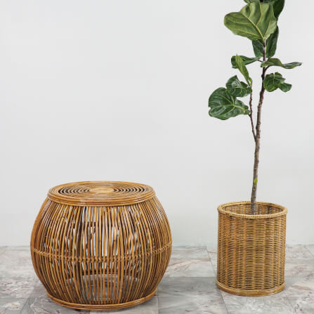 สตูล หวายแท้ PISAMAI รุ่น DIB STOOL สไตล์ TROPICAL ขนาด 52*52*58 ซม. สีธรรมชาติ_1