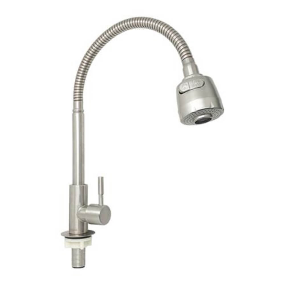 ก๊อกซิงค์เดี่ยวเคาน์เตอร์ DINOSAUR WASHTUB รุ่น YS45/5 สีเงิน_2