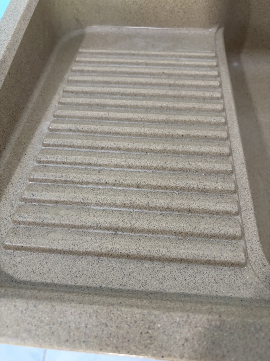 อ่างล้างจานขาตั้ง หินควอตซ์ 1 หลุม  1 ที่พัก DINOSAUR WASHTUB สี SAND_3