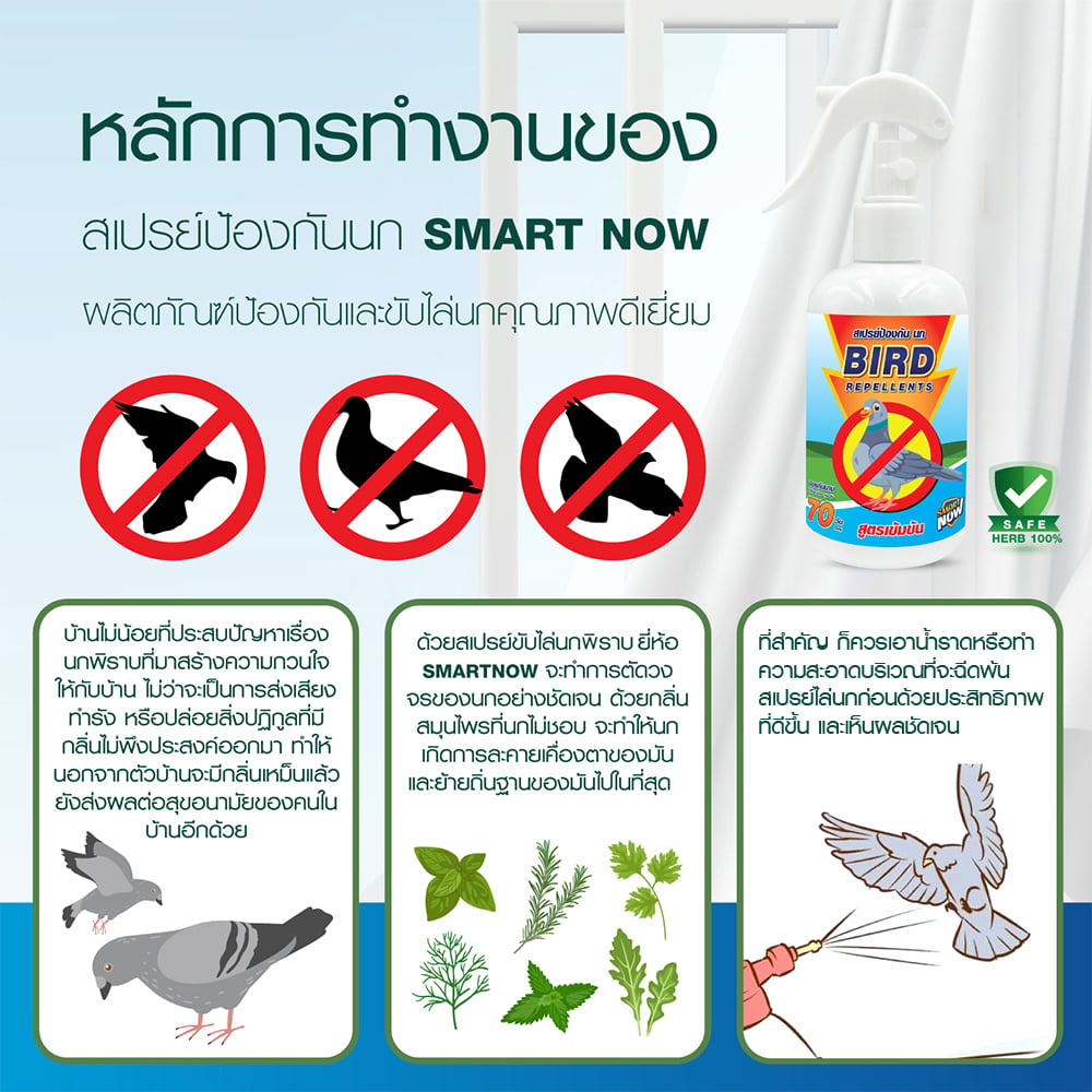 สเปรย์สมุนไพรไล่นก SMARTNOW 250 มล._2