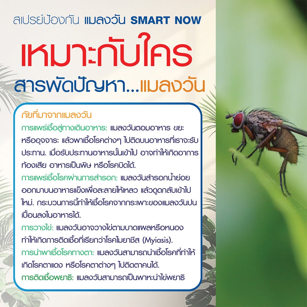 สเปรย์สมุนไพรไล่แมลงวัน SMARTNOW 250 มล.