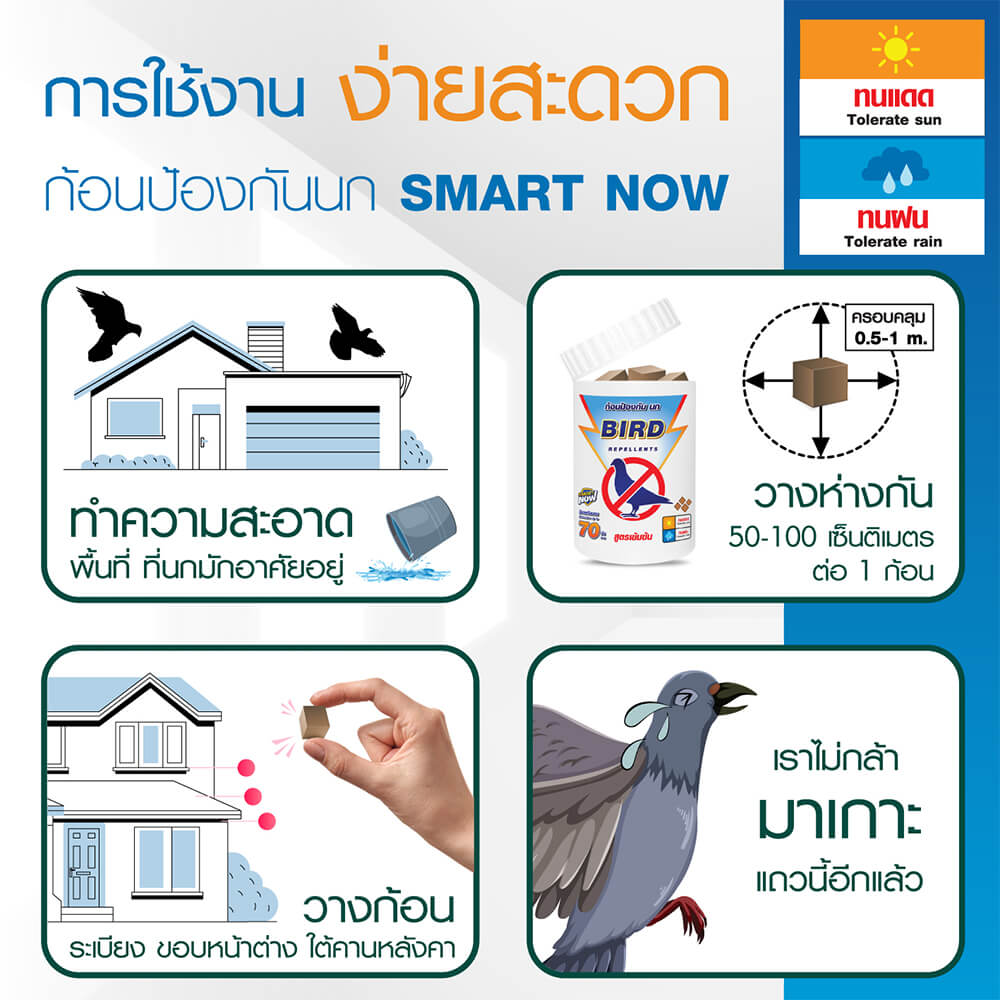 ก้อนป้องกันนก SMARTNOW บรรจุ 30 ก้อน/กระปุก_3
