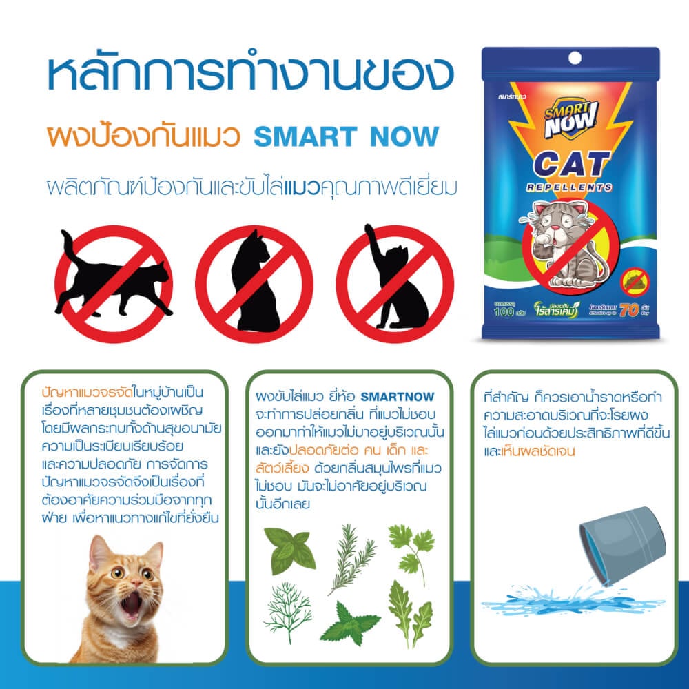 ผงป้องกันแมว SMARTNOW ใช้งานได้ทั้งแบบผงและแบบผสมน้ำ ขนาด 100 กรัม_3