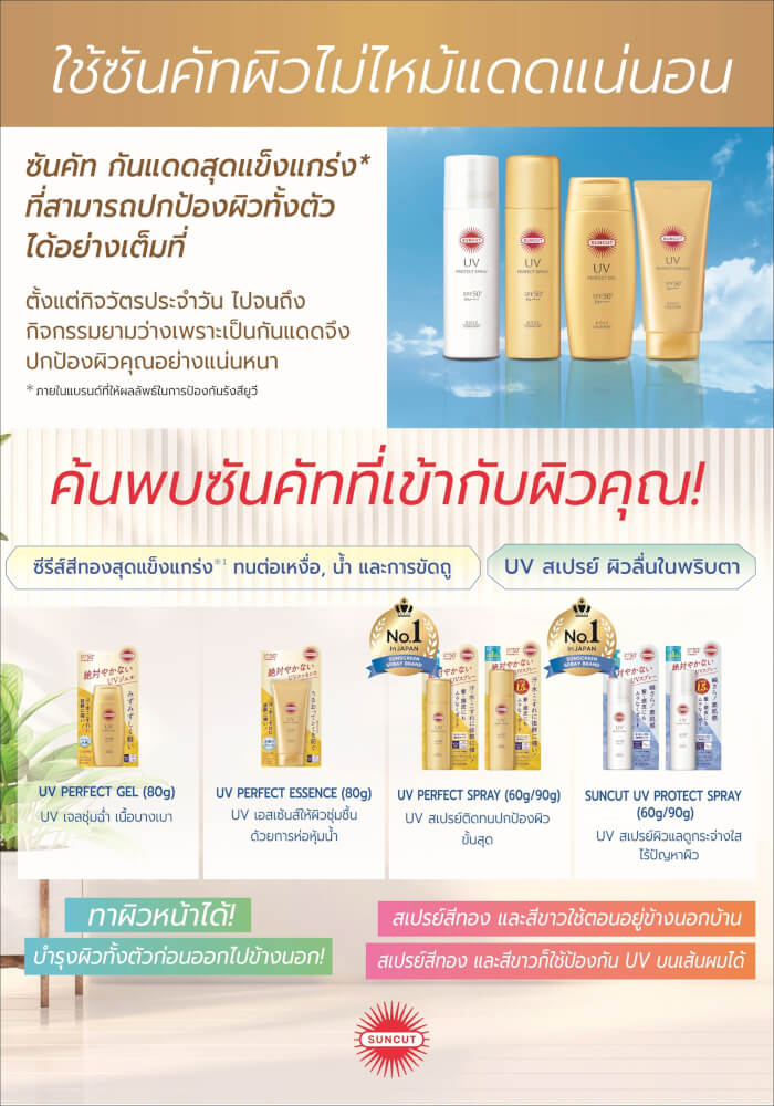 ครีมกันแดด SUNCUT ยูวี โพรเทค สเปรย์ SPF50+ PA++++ 60 กรัม