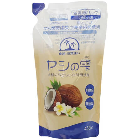 น้ำยาล้างจาน ชนิดถุงเติม YASHI-NO-SHIZUKU กลิ่นมะพร้าว 430 มล._1