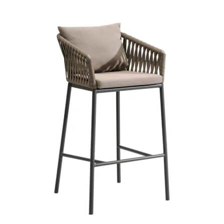 เก้าอี้บาร์กลางแจ้ง CHANN RP001-B ขนาด 52*55*105*SH75 สี น้ำตาล_0