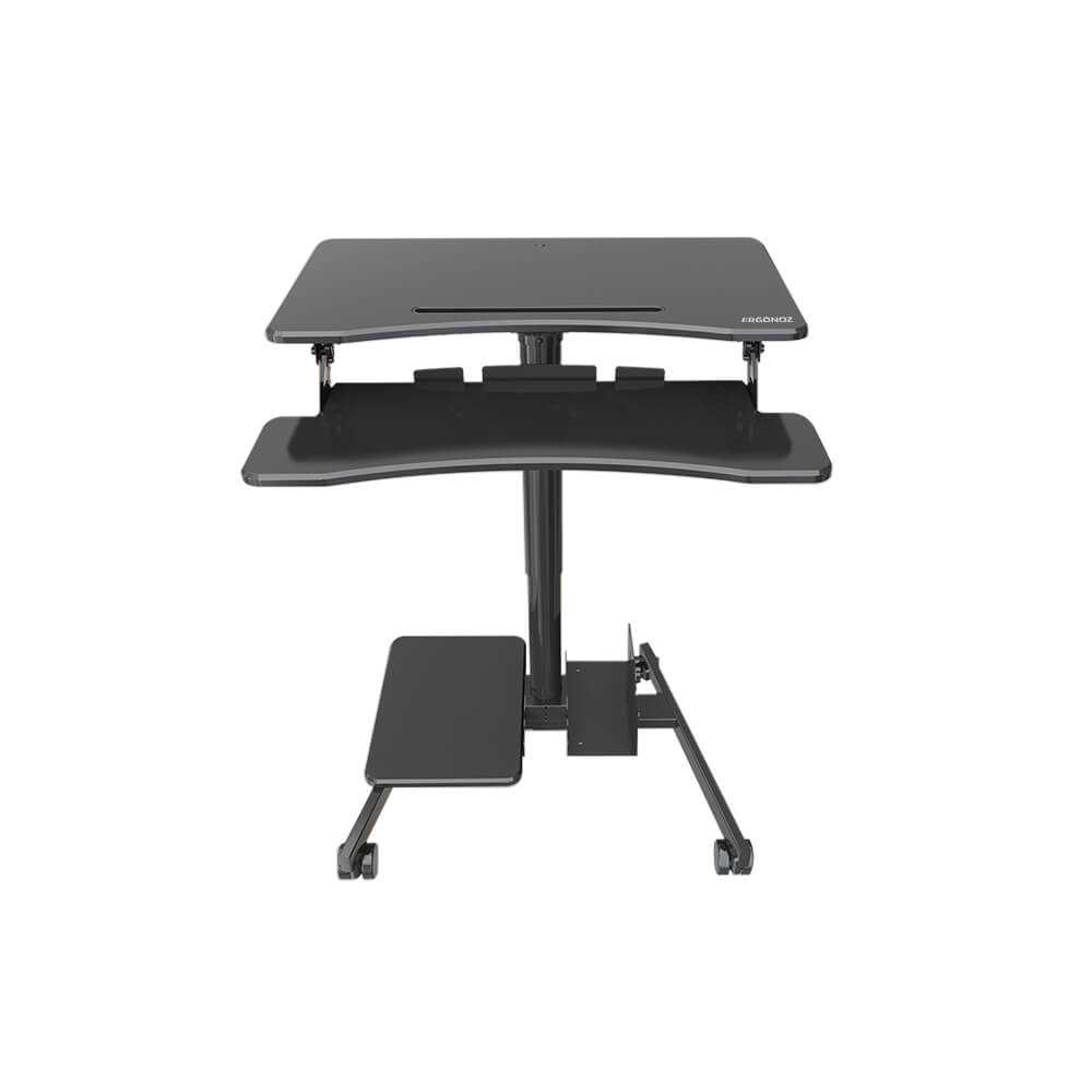 โต๊ะคอมพิวเตอร์ปรับระดับ มีล้อเลื่อน ERGONOZ EGN-STA02B, สีดำ (COMPUTER CART STANDING DESK)