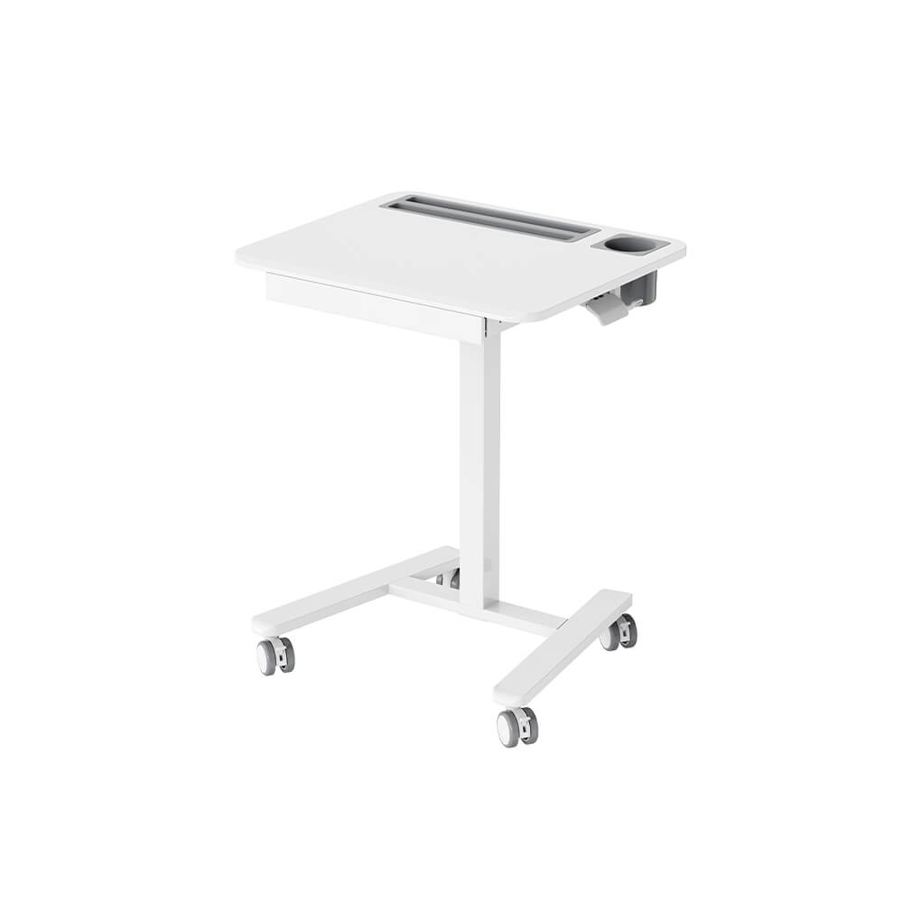 โต๊ะทำงานปรับระดับได้ มีแท่นวาง ลิ้นชัก และล้อเลื่อน ERGONOZ EGN-STA06-W, สีขาว (MULIT-PURPOSE MOBILE DESK WITH TABLE STAND & DRAWER)_0