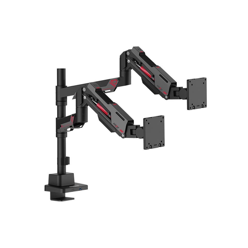 แขนจับจอ ERGONOZ รุ่น ARMOUR V.2 แขนคู่ สำหรับหน้าจอ 24 - 57 นิ้ว สีเทาเข้มและดำด้าน (EGN-ARMOURV2-D)_1