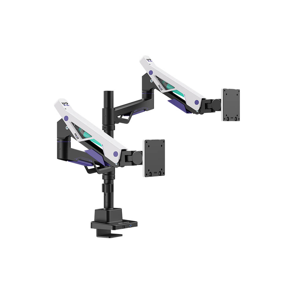 แขนจับจอ ERGONOZ รุ่น TRAZER V.2 แขนคู่ สำหรับหน้าจอ 24 - 57 นิ้ว สีดำด้าน, ขาวด้าน และม่วง (EGN-TRAZERV2-D)_1