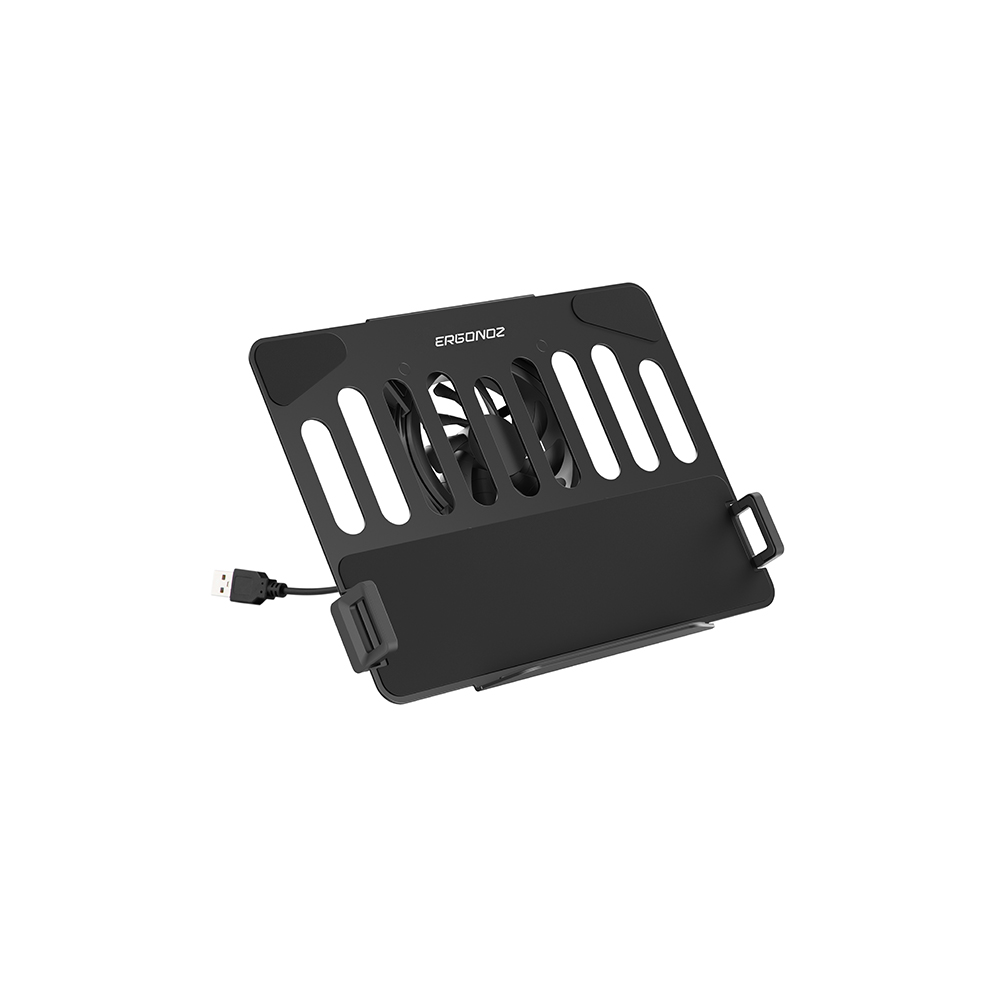 แท่นวางโน๊ตบุ๊ค ERGONOZ EGN-ACC01V4-B-F, สีดำ พร้อมพัดลมติดตัว (LAPTOP HOLDER VER.4 (ต้องมีแขนจับจอก่อน)_1
