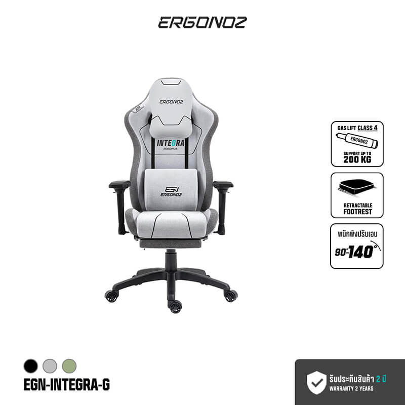เก้าอี้เกมมิ่ง ERGONOZ INTEGRA GAMING CHAIR สีเทา (EGN-INTEGRA-G)_2