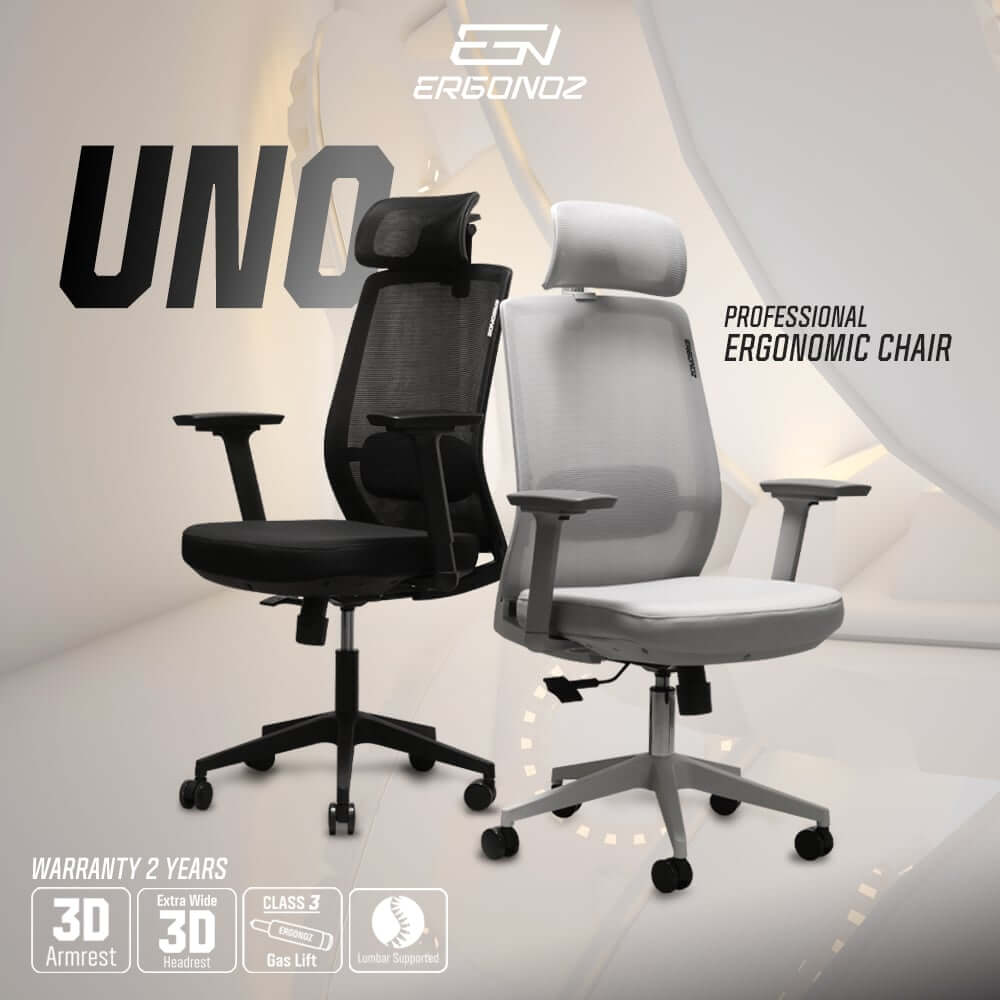 เก้าอี้ทำงาน เก้าอี้สุขภาพ ERGONOZ UNO ERGONOMIC CHAIR สีดำ (EGN-UNO-B)