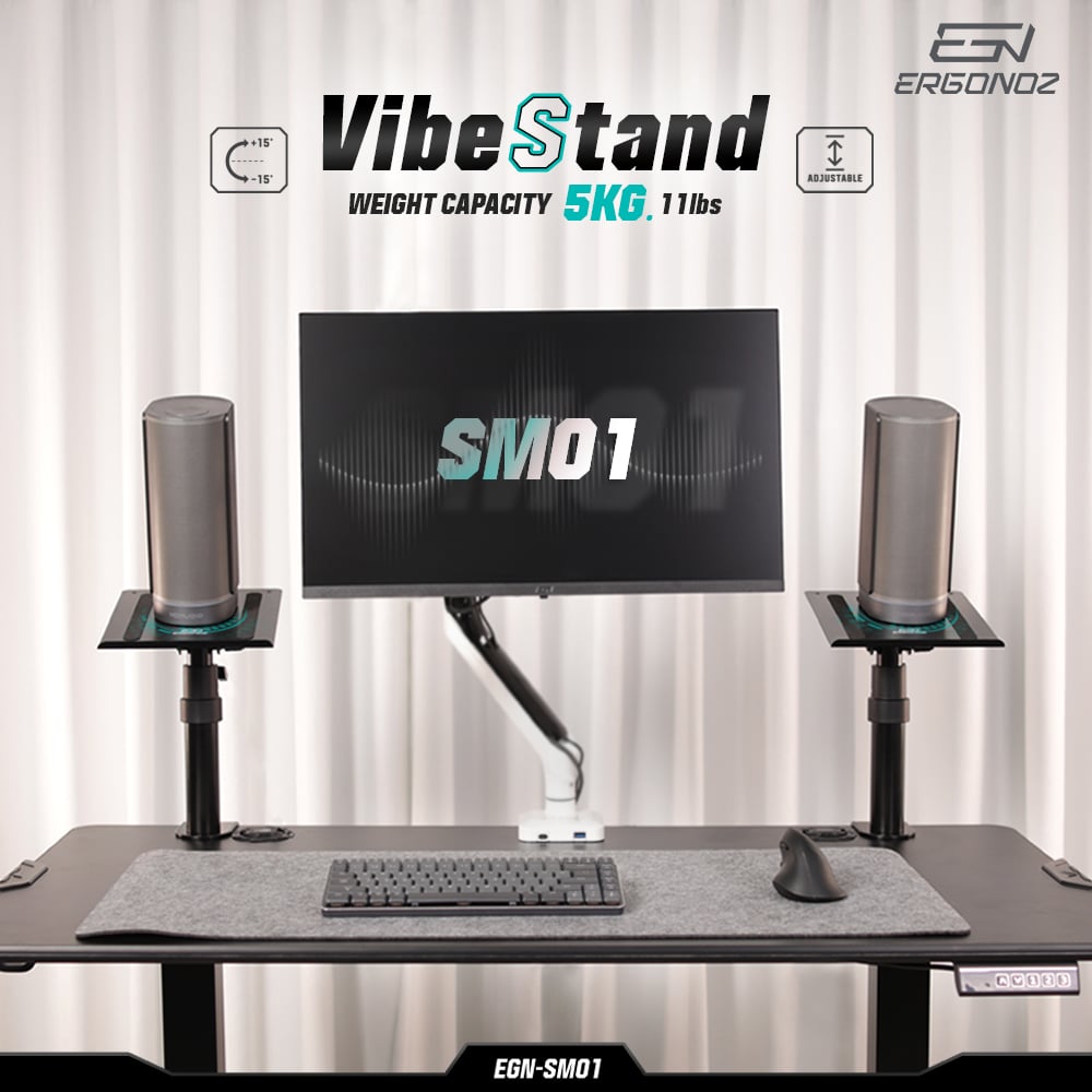 ขาตั้งลำโพง ERGONOZ EGN-SM01-2 1 คู่, สีดำ (VIBE STAND 01)