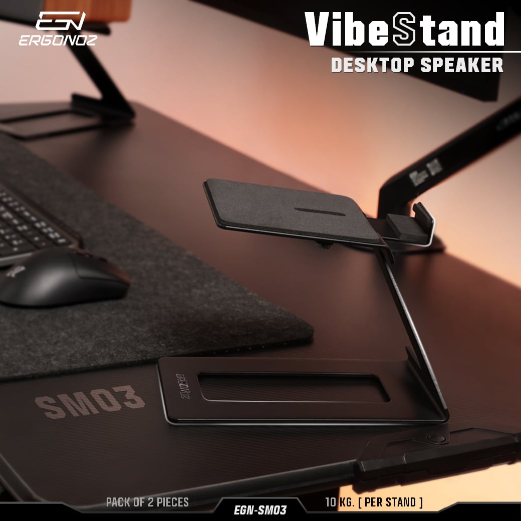 ขาตั้งลำโพง ERGONOZ EGN-SM03-B 1 คู่, สีดำ (VIBE STAND 03)_2