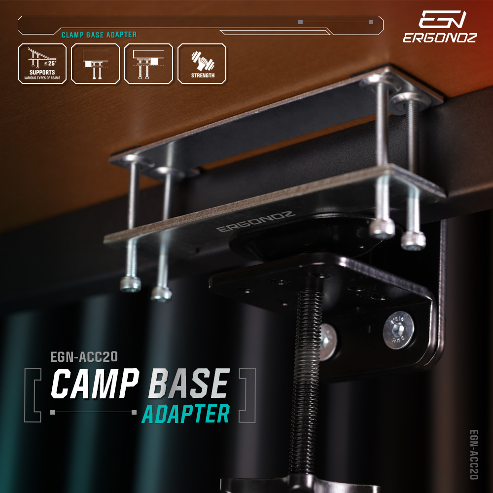 อุปกรณ์เสริมขาจับจอคอมแบบหนีบ ERGONOZ EGN-ACC20, สีเงิน (CLAMP BASE ADAPTER)_2